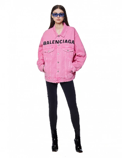 Balenciaga Pink Denim Jacket | ModeSens