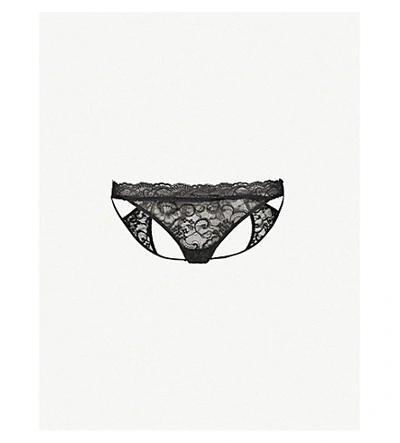 Shop Aubade Rosessence High-rise Stretch-lace Briefs In Black