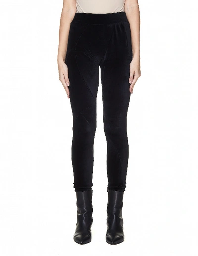 Shop Leon Emanuel Blanck Black Velvet Deconstructed Leggings