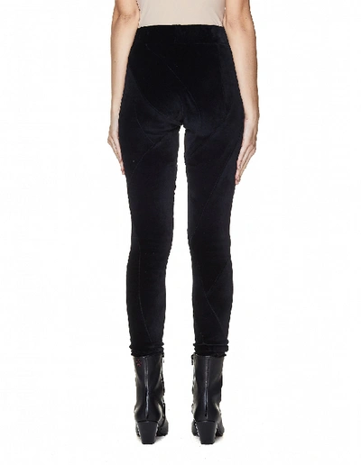 Shop Leon Emanuel Blanck Black Velvet Deconstructed Leggings