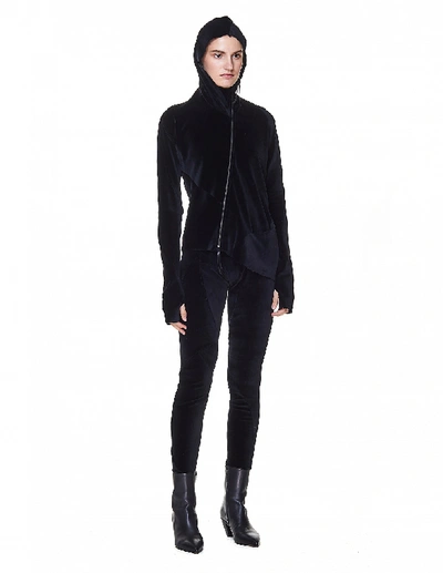 Shop Leon Emanuel Blanck Black Velvet Deconstructed Leggings