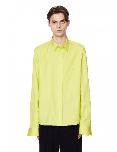 Shop Balenciaga Neon Yellow Cotton Shirt