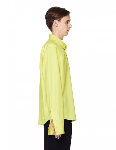 Shop Balenciaga Neon Yellow Cotton Shirt