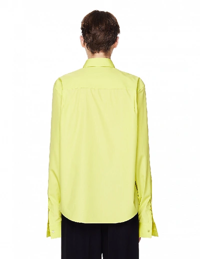 Shop Balenciaga Neon Yellow Cotton Shirt