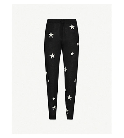 Shop Chinti & Parker Star Tapered Cashmere Jogging Bottoms In Black Cream
