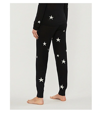Shop Chinti & Parker Star Tapered Cashmere Jogging Bottoms In Black Cream
