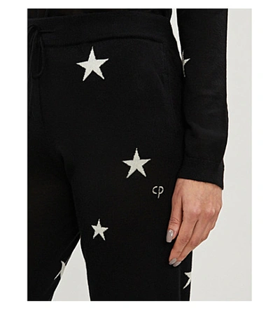 Shop Chinti & Parker Star Tapered Cashmere Jogging Bottoms In Black Cream