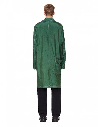 Shop Jil Sander Green Silk Blend Coat