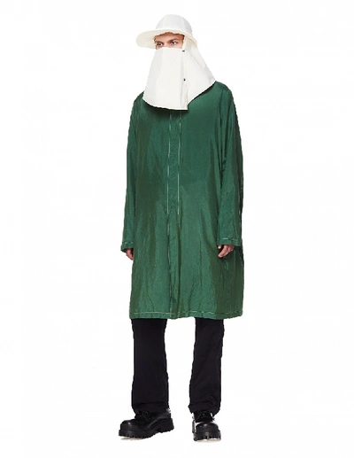 Shop Jil Sander Green Silk Blend Coat