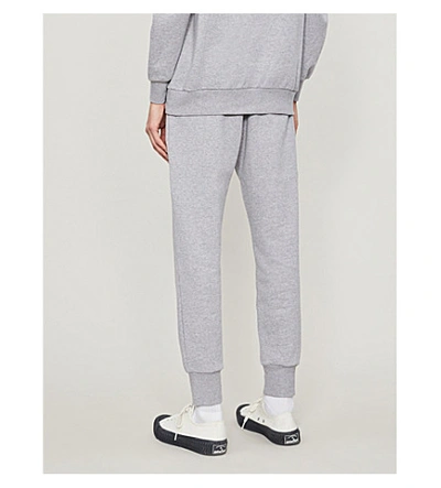 Shop Paul Smith Graphic-appliqué Tapered Cotton-jersey Jogging Bottoms In Melange