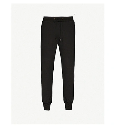 Shop Paul Smith Graphic-appliqué Tapered Cotton-jersey Jogging Bottoms In Black