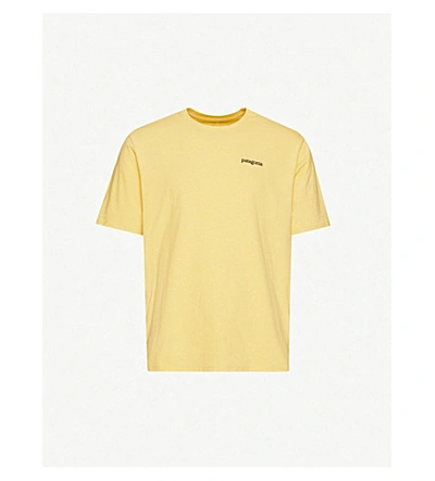 Shop Patagonia Logo-print Recycled Cotton-blend Jersey T-shirt In Surfboard Yellow