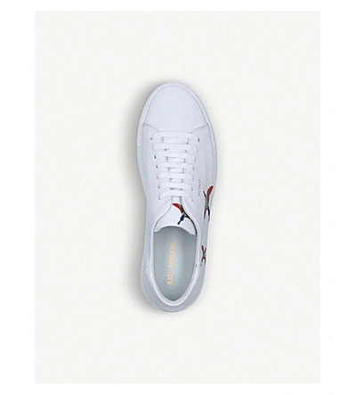 Shop Axel Arigato Clean 90 Bird-embroidered Leather Low-top Trainers In White