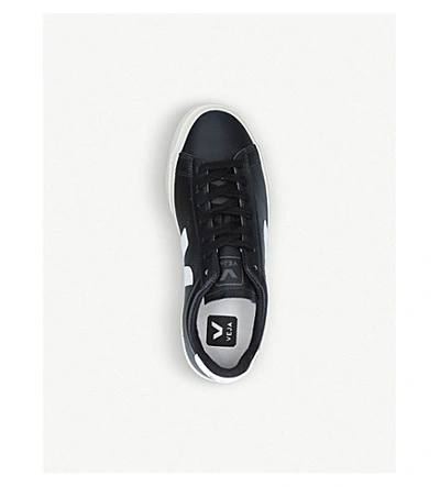 Shop Veja Campo Chromefree Leather Low-top Trainers In Blk/white