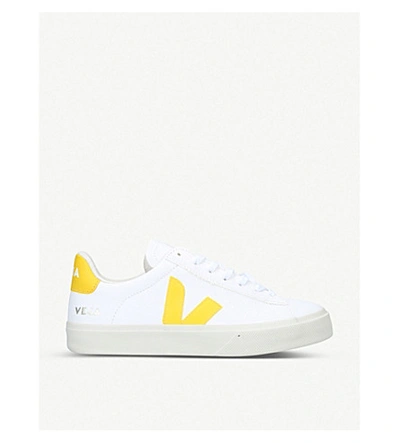 Shop Veja Women's Campo Chromefree Leather Low-top Trainers In White/oth