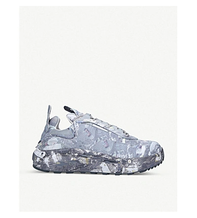 Eytys Laser Printed Leather Trainers In Grey/p.cmb | ModeSens