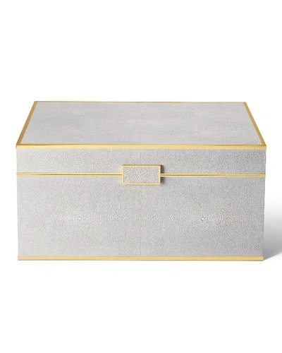 Shop Aerin Luxe Shagreen Jewelry Box In Gray