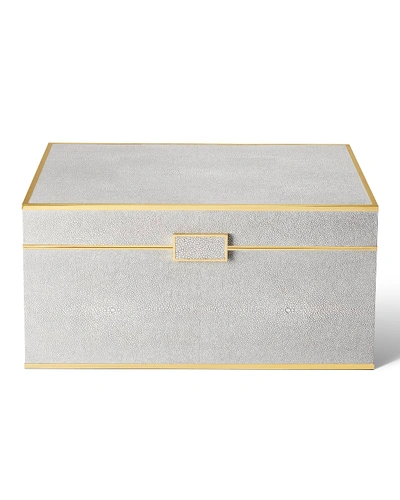 Shop Aerin Luxe Shagreen Jewelry Box In Gray