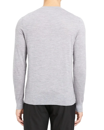 Shop Theory Men's Regal Wool Crewneck Sweater In Cool Grey Heather
