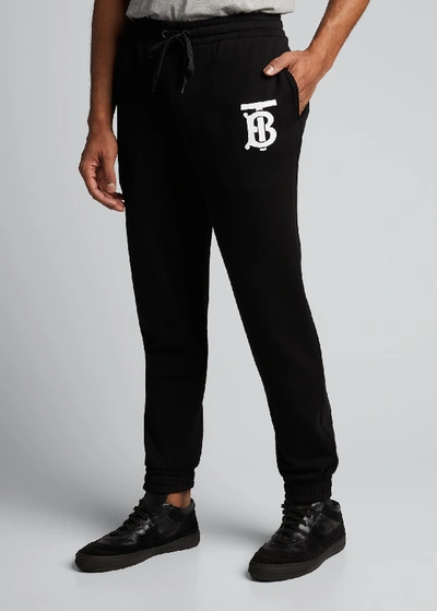 Shop Burberry Men's Tb Logo Sweatpants In Black