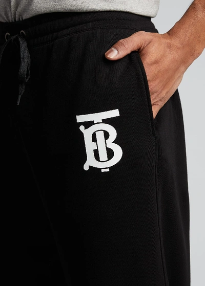 Shop Burberry Men's Tb Logo Sweatpants In Black