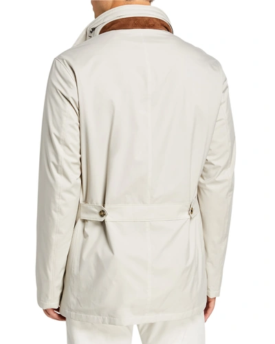 Shop Loro Piana Voyager Zip-front Coat In Light Gray