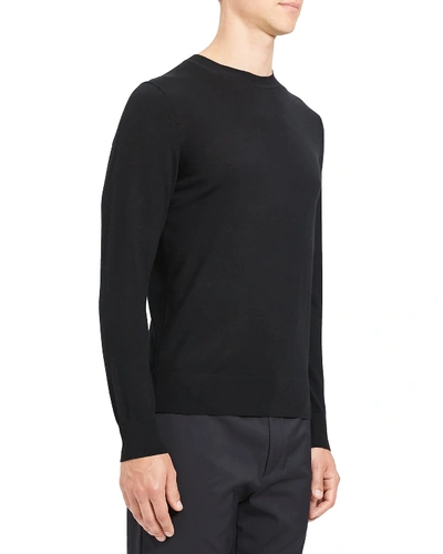 Shop Theory Men's Regal Wool Crewneck Sweater In Black