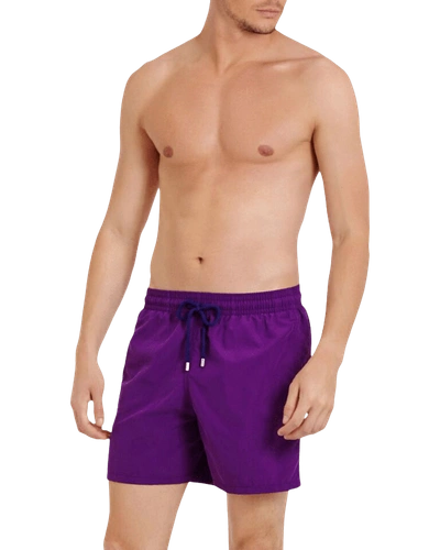 Shop Vilebrequin Men's Moorea Solid Swim Trunks In Prune