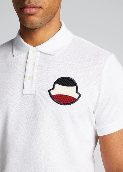 Shop Moncler Men's Logo-patch Polo Shirt In White