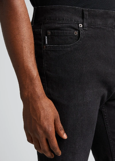 Shop Balenciaga Men's Fitted 5-pocket Stretch-denim Jeans In Black