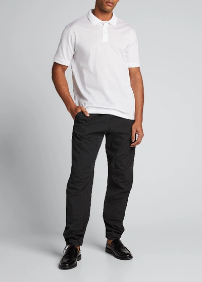 Shop Bottega Veneta Men's Solid Pique Polo Shirt In White