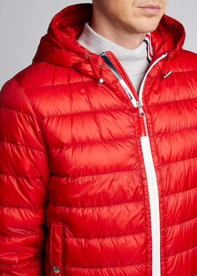 Shop Moncler Men's Rook Puffer Coat In Red