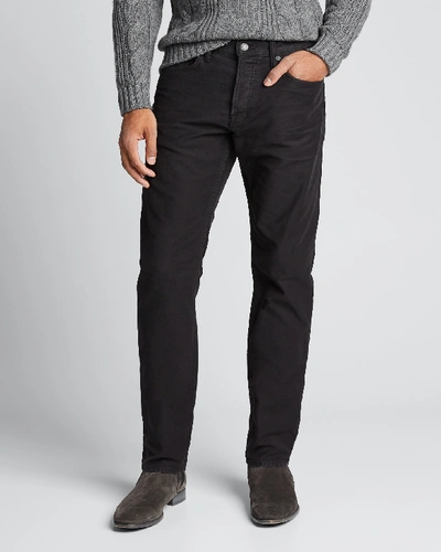 Shop Tom Ford Men's Slim Straight-leg Stretch Denim Jeans In Black