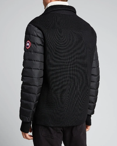 Shop Canada Goose Men's Glenwood Knit Jacket In Black