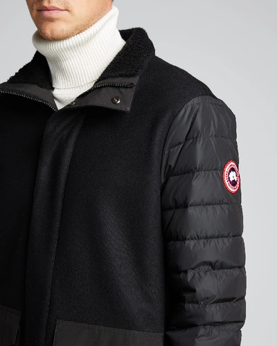 Shop Canada Goose Men's Glenwood Knit Jacket In Black