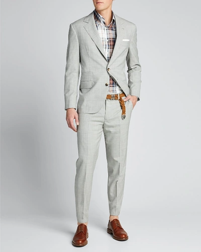Shop Brunello Cucinelli Men's Solid Wool Two-piece Suit In Gray
