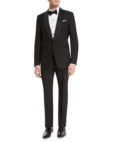 Shop Ermenegildo Zegna Men's Satin Shawl-collar Two-piece Tuxedo Suit