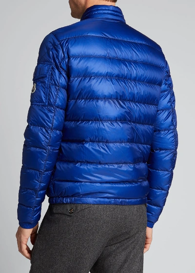 Shop Moncler Men's Agay Down Quilted Jacket In Blue