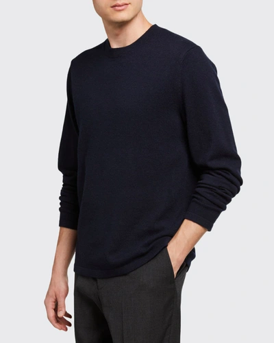 Shop Vince Men's Cashmere Crewneck Sweater In Coastal