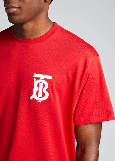 Shop Burberry Men's Emerson Tb Logo T-shirt In Red