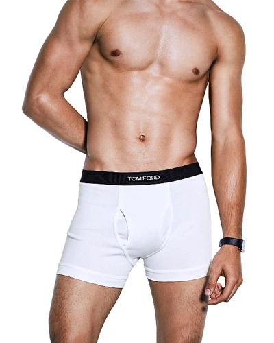 Shop Tom Ford Logo-trim Boxer Briefs In White