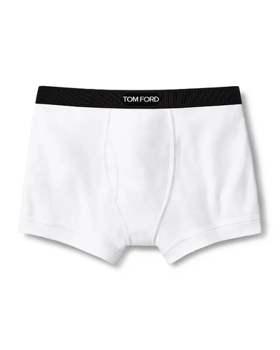 Shop Tom Ford Logo-trim Boxer Briefs In White
