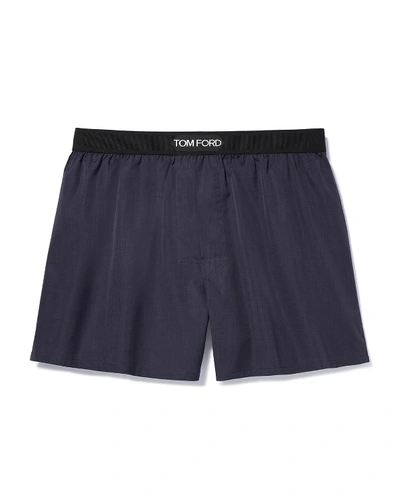 Shop Tom Ford Men's Logo-band Boxers In Charcoal