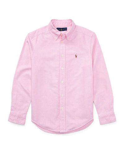 Shop Ralph Lauren Cotton Oxford Sport Shirt In Pink