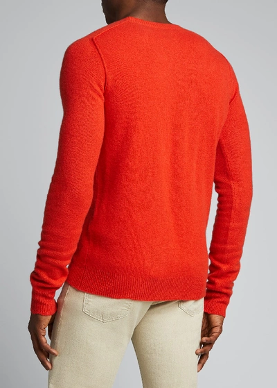 Shop Bottega Veneta Men's Core Cashmere Crewneck Sweater In Red