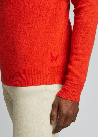 Shop Bottega Veneta Men's Core Cashmere Crewneck Sweater In Red