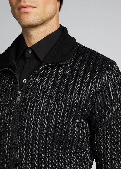 Shop Dolce & Gabbana Men's Quilted Nylon Zip-front Bomber Jacket In Black