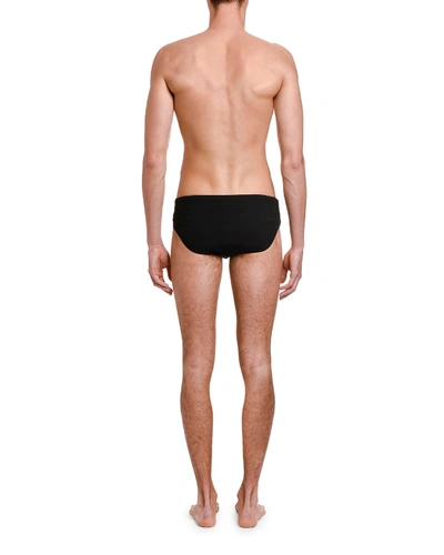 Shop Dolce & Gabbana Men's Logo Print Swim Briefs In Black