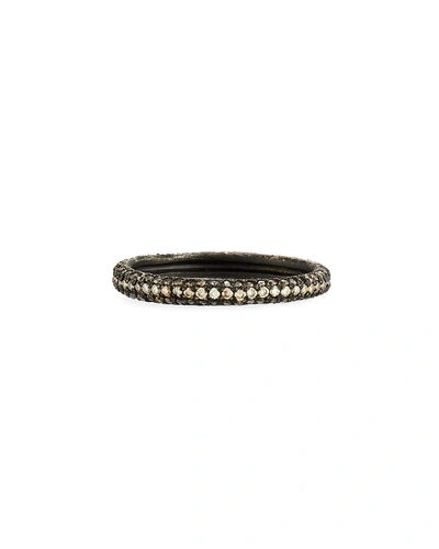 Shop Armenta Old World Blackened Band Ring With Champagne Diamonds In Yellow/black