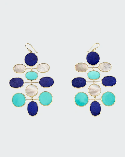 Shop Ippolita 18k Polished Rock Candy Large Mobile Oval Earrings In Viareggio In Blue Pattern